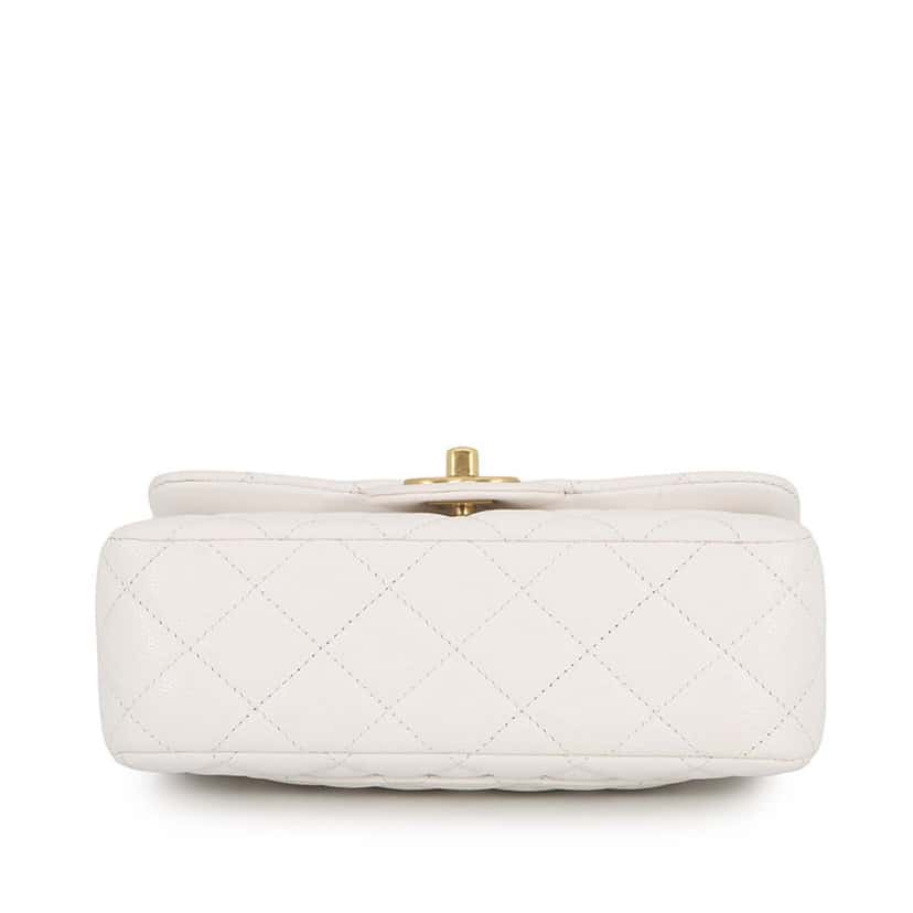 Chanel Mini CC Quilted Caviar Handy Flap White Leather Very good condition - Inside View