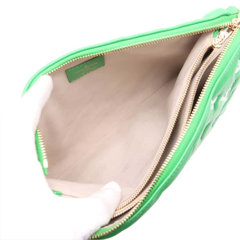 Louis Vuitton Monogram Embossed Puffy Lambskin Coussin PM Green Leather Very good condition - Model View
