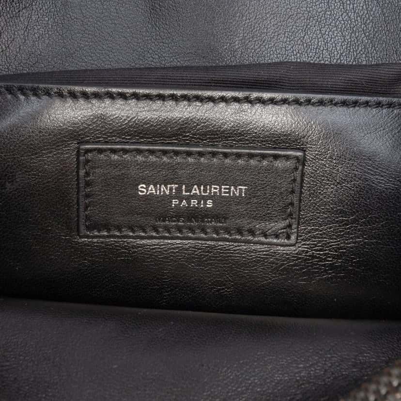 Saint Laurent Large Sheepskin Chevron Monogram Monochrome College Bag Black Leather Very good condition - Box View