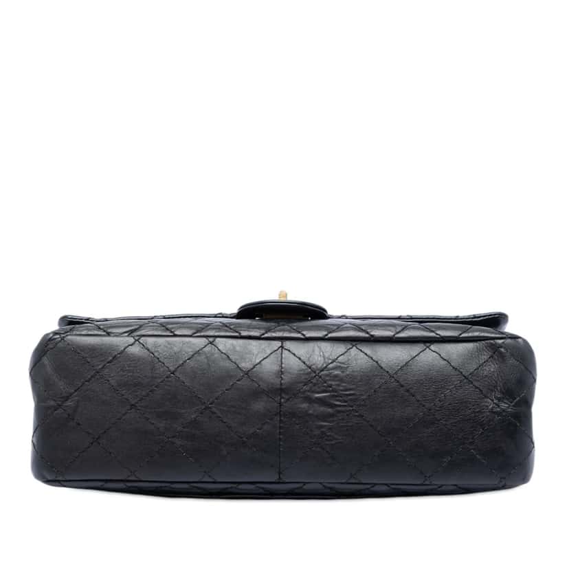 Chanel Quilted Aged Calfskin Reissue 2.55 Double Flap 226 Black Leather Very good condition - Inside View