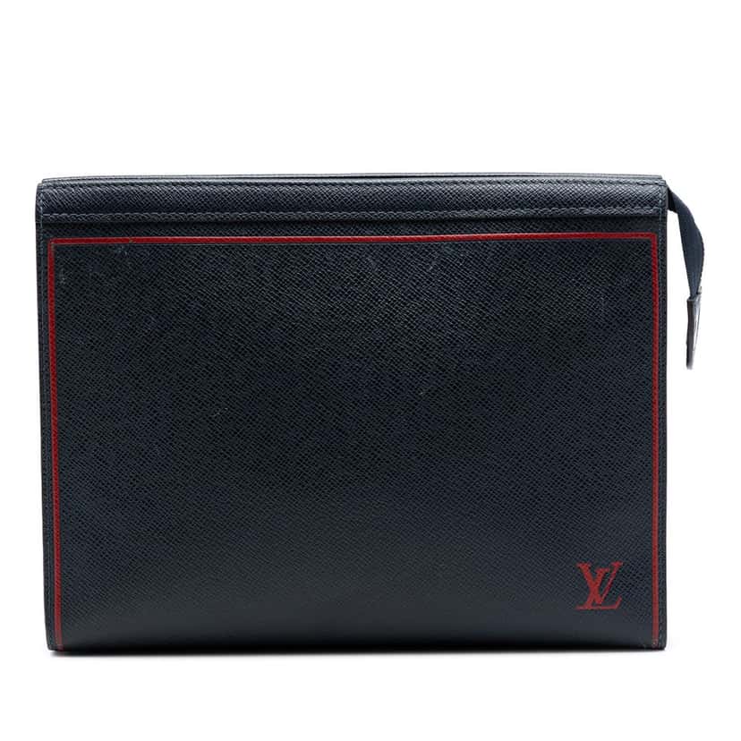 Louis Vuitton Taiga Pochette Voyage MM Blue Leather Very good condition - Front View