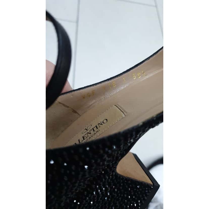 valentino Valentino Garavani D’Orsay Black Suede Rhinstone Pumps Heels Sz.38.5 Pre owned Black Suede Good condition - Box View