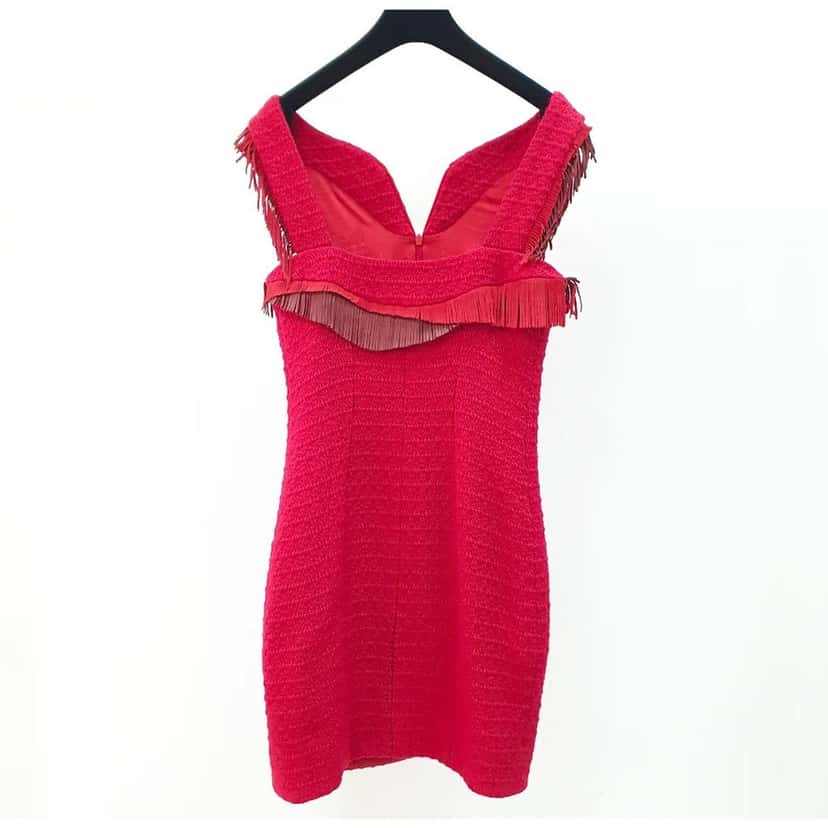 Chanel Chanel Paris Dallas 2014 Sz.34 pre-owned Red Tweed Good condition - Back View