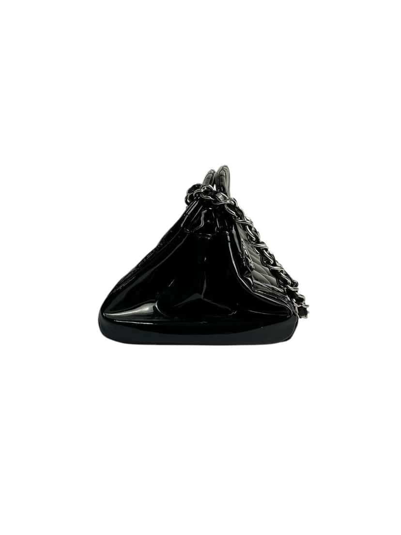 Chanel Patent leather bag with geometric focus Silver Leather Good condition - Inside View