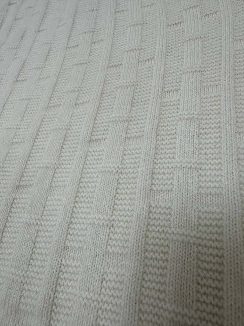 Hermès Wool knitted set with short sleeves White Wool Good condition - Model View