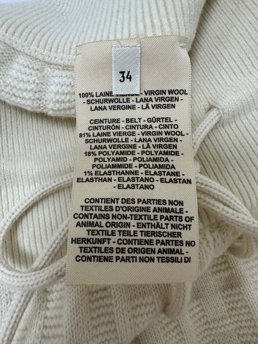 Hermès Wool knitted set with short sleeves White Wool Good condition - Box View