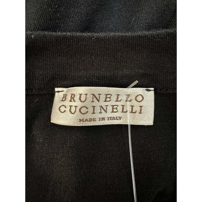 Brunello Cucinelli Brunello Cucinelli Black Satin Stripe Short Sleeve T-Shirt Sz.S Pre-owned Black Satin Good condition - Model View
