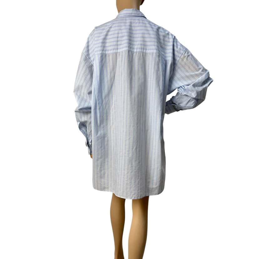 Ermanno Scervino Ermanno Scervino Striped Cotton Shirt - Size 44 Pre-owned Blue Cotton Good condition - Back View