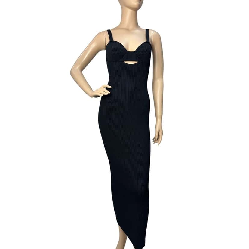 Magda Butrym Magda Butrym Stpaps Knitted Dress Sz.38 Pre-owned Black Good condition - Front View