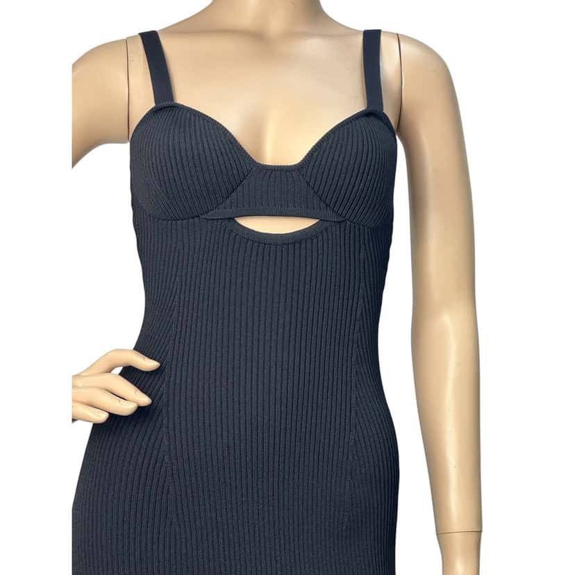 Magda Butrym Magda Butrym Stpaps Knitted Dress Sz.38 Pre-owned Black Good condition - Back View