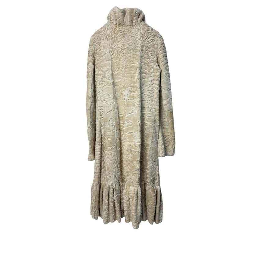 Giambattista Valli Giambattista Valli Karakul Fur Ruffle Trim Coat Sz.38 Pre-owned Beige Good condition - Inside View