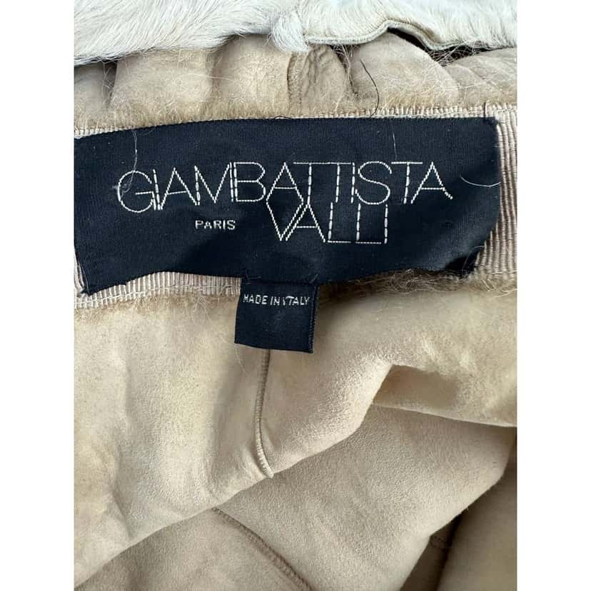 Giambattista Valli Giambattista Valli Karakul Fur Ruffle Trim Coat Sz.38 Pre-owned Beige Good condition - Box View