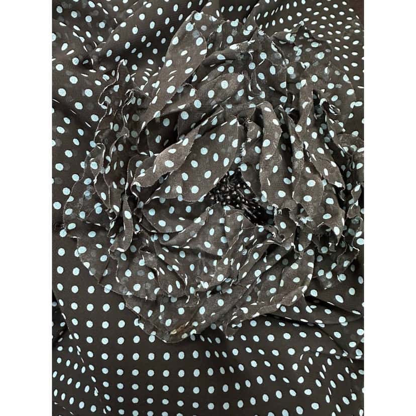 Unsigned Marianna Senchina Polka-dot Silk Scarf Mini Dress Sz.M Pre-owned Red Silk Good condition - Model View