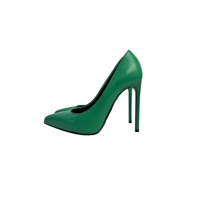 Saint Laurent Saint Laurent Green Leather Stiletto Pumps Sz.37,5 Pre-owned Green Leather Good condition - Front View