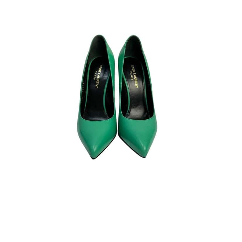 Saint Laurent Saint Laurent Green Leather Stiletto Pumps Sz.37,5 Pre-owned Green Leather Good condition - Inside View