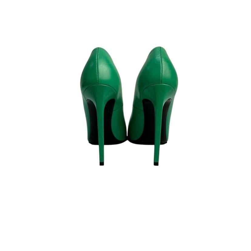Saint Laurent Saint Laurent Green Leather Stiletto Pumps Sz.37,5 Pre-owned Green Leather Good condition - Model View