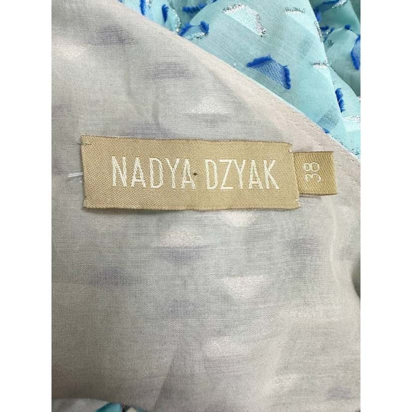 Unsigned Nadya Dzyak Turquoise Bow Decorative Rings Mini Dress Sz.38 Pre-owned Other Good condition - Model View