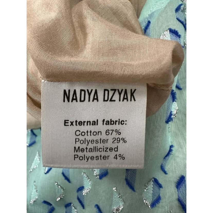 Unsigned Nadya Dzyak Turquoise Bow Decorative Rings Mini Dress Sz.38 Pre-owned Other Good condition - Box View