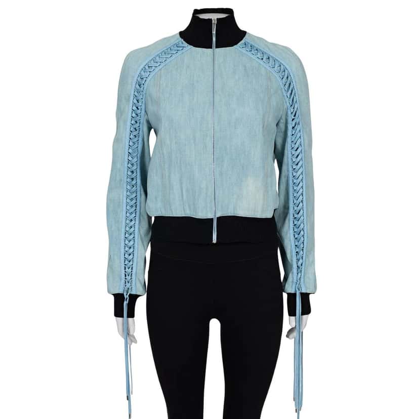 Christian Dior Christian Dior Light Blue Cotton Jacket - Size 40 Pre-owned Blue Cotton Good condition - Front View