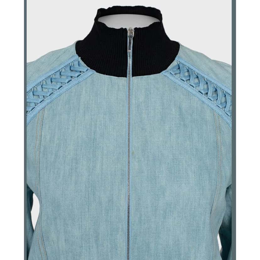 Christian Dior Christian Dior Light Blue Cotton Jacket - Size 40 Pre-owned Blue Cotton Good condition - Model View