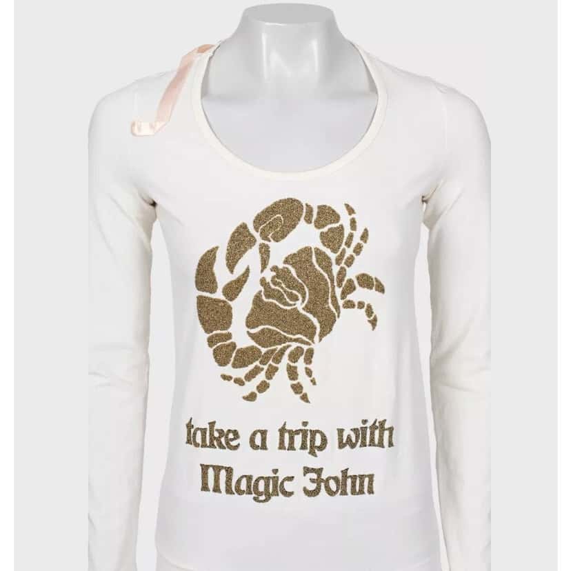 Galliano Rare Galliano White Longsleeve Sweater Tunic - Size S Pre-owned White Good condition - Model View