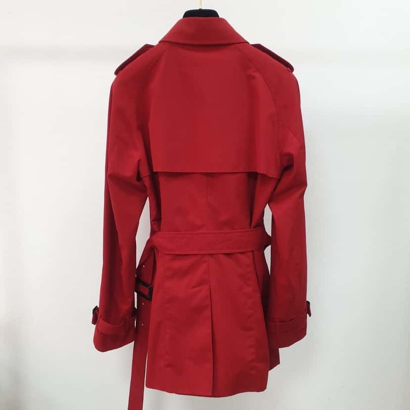 Burberry Burberry Brit Red Trench Coat  Size 42 (US 10) Pre-owned Red Cotton Good condition - Back View
