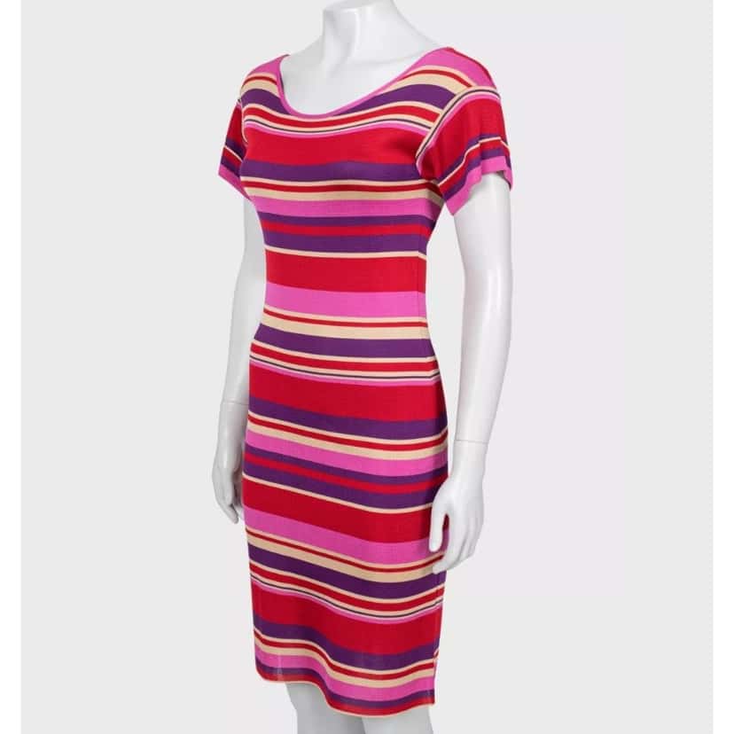 Christian Dior Christian Dior Striped Fitted Dress - Size XS (IT38) Pre-owned Other Good condition - Back View