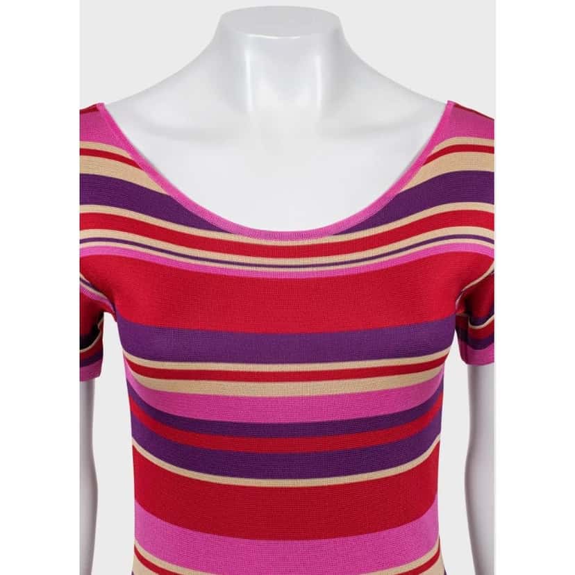 Christian Dior Christian Dior Striped Fitted Dress - Size XS (IT38) Pre-owned Other Good condition - Model View