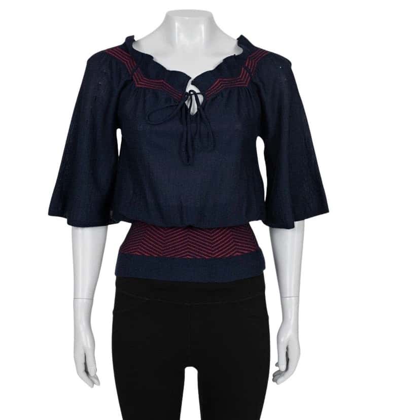 Christian Dior Christian Dior Blue Striped Cashmere-Silk Blouse - IT40/S pre-owned Blue Wool Good condition - Front View