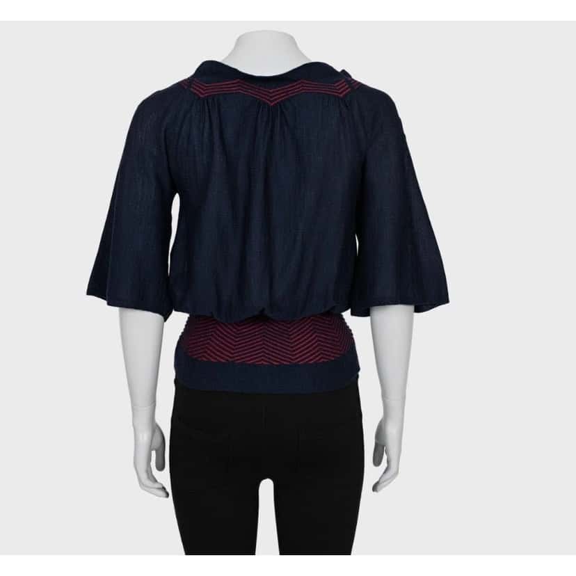 Christian Dior Christian Dior Blue Striped Cashmere-Silk Blouse - IT40/S pre-owned Blue Wool Good condition - Inside View