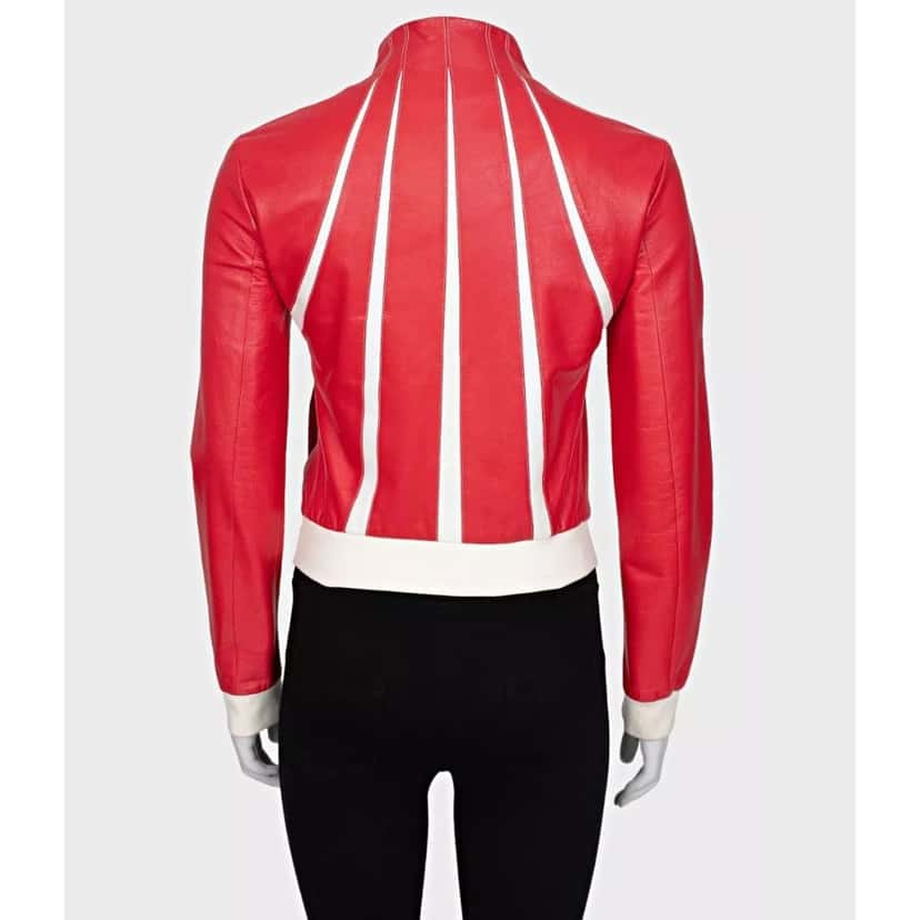 valentino Valentino Red Leather Contrast Details Jacket Sz.42 Pre-owned Red Leather Good condition - Inside View