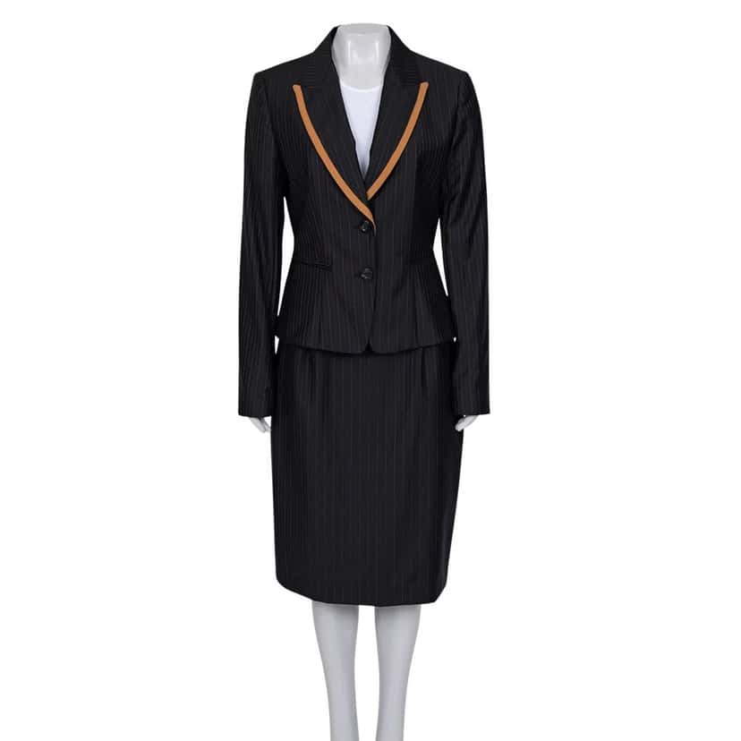 Christian Dior Christian Dior Black Wool Pinstripe Suit Sz. FR44 / XXLPre-owned Black Wool Good condition - Front View