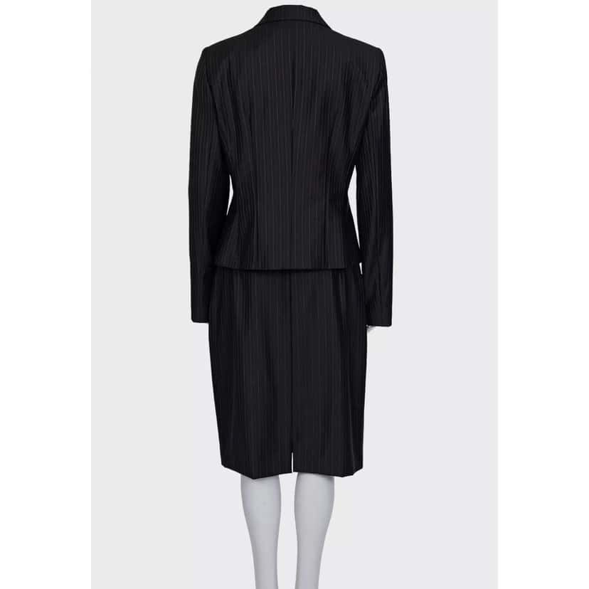 Christian Dior Christian Dior Black Wool Pinstripe Suit Sz. FR44 / XXLPre-owned Black Wool Good condition - Inside View