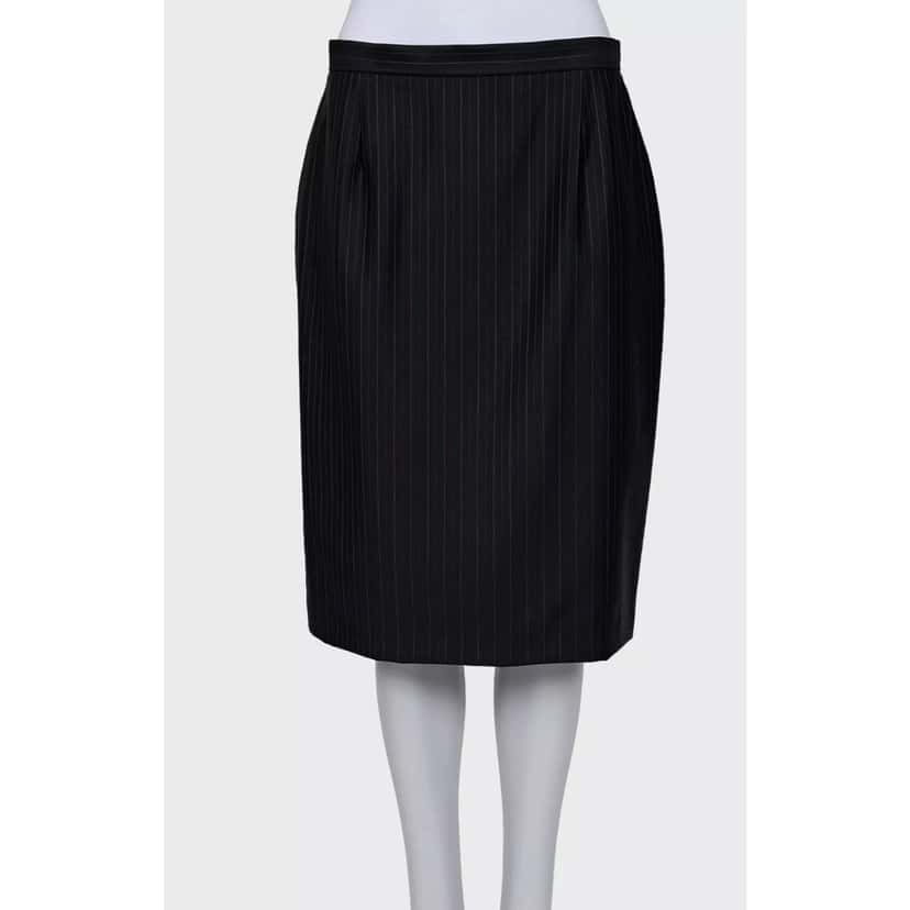 Christian Dior Christian Dior Black Wool Pinstripe Suit Sz. FR44 / XXLPre-owned Black Wool Good condition - Model View