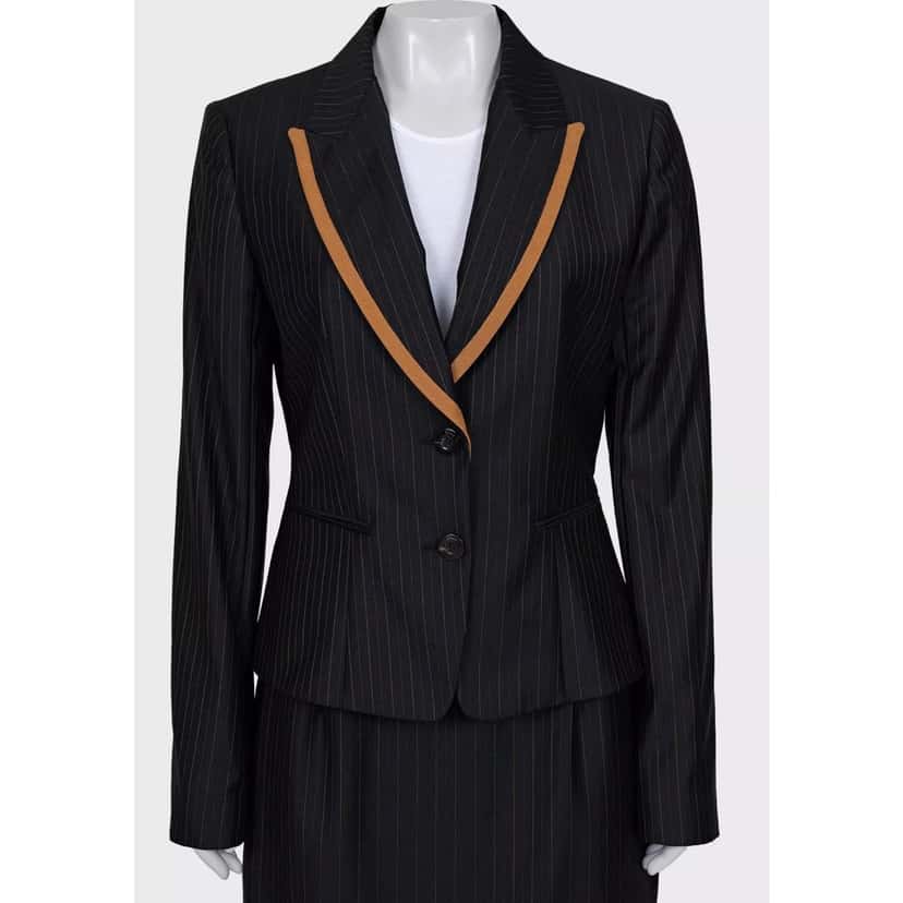 Christian Dior Christian Dior Black Wool Pinstripe Suit Sz. FR44 / XXLPre-owned Black Wool Good condition - Box View