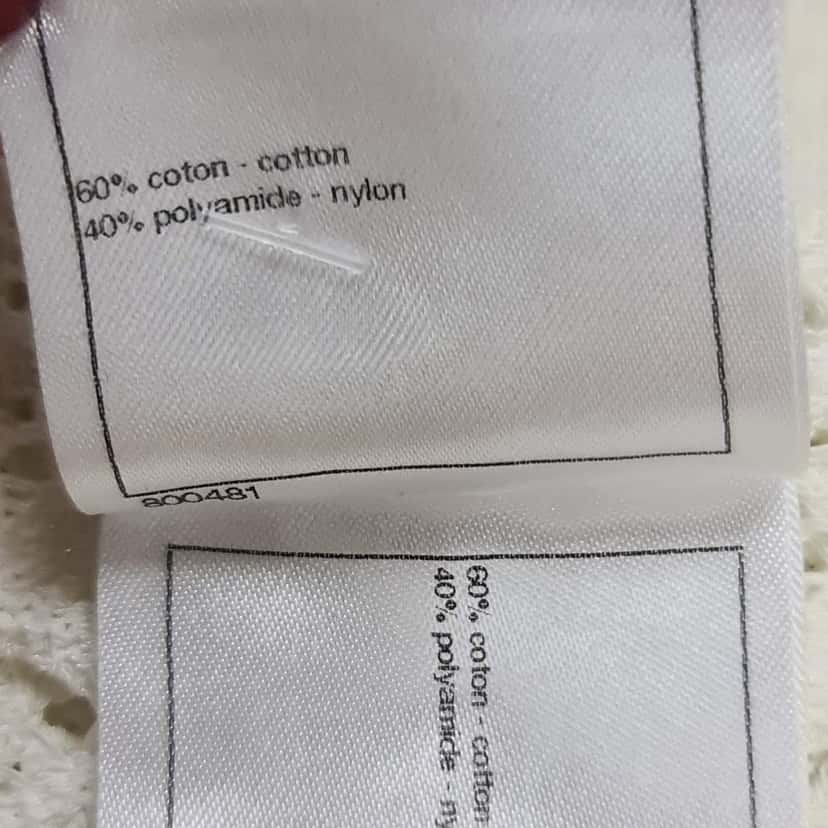 Chanel Chanel White Crochet Cotton Cardigan Button-Up Sz. 44 Pre-owned White Cotton Good condition - Box View