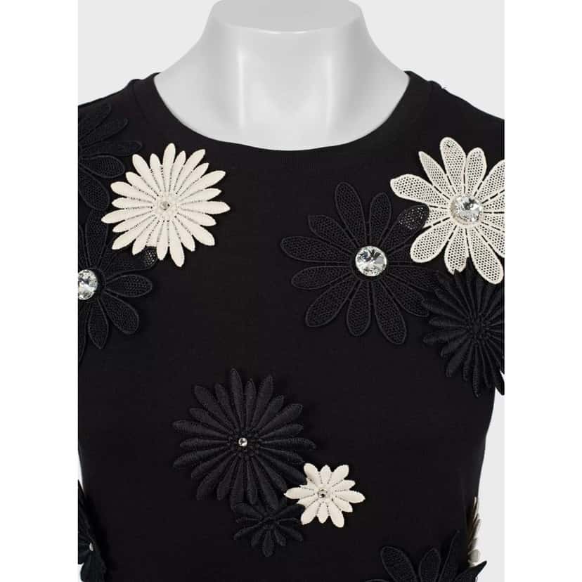 Emanuel Ungaro Emanuel Ungaro Black & White Floral Cotton T-Shirt Sz.38 Pre-owned Black Cotton Good condition - Inside View