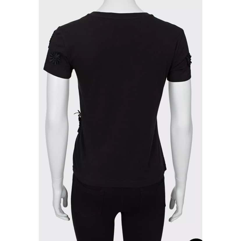 Emanuel Ungaro Emanuel Ungaro Black & White Floral Cotton T-Shirt Sz.38 Pre-owned Black Cotton Good condition - Model View