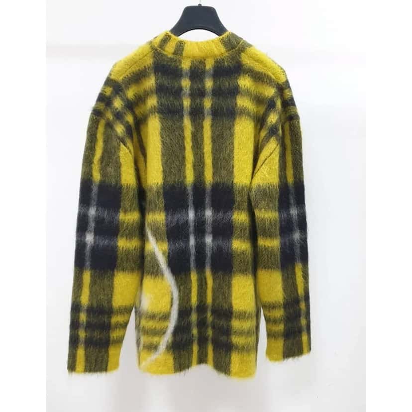 Christian Dior Christian Dior 2022 Runway Plaid Mohair Sweater - Sz 36 Pre-owned Red Good condition - Inside View