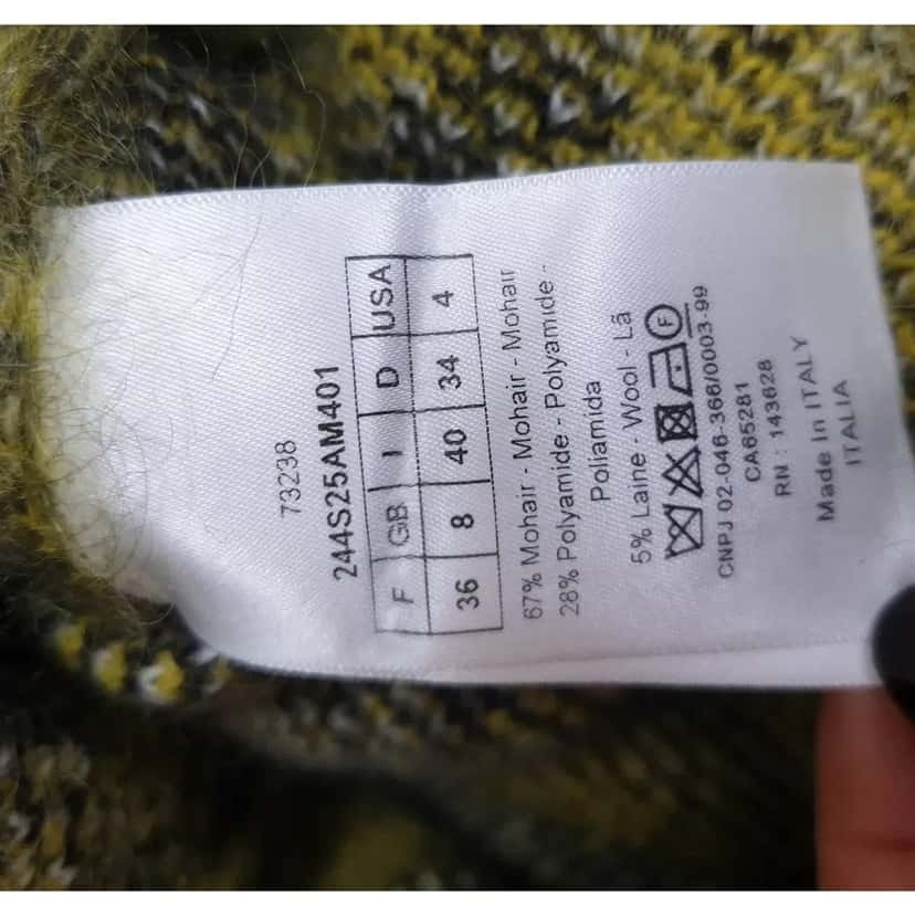 Christian Dior Christian Dior 2022 Runway Plaid Mohair Sweater - Sz 36 Pre-owned Red Good condition - Model View