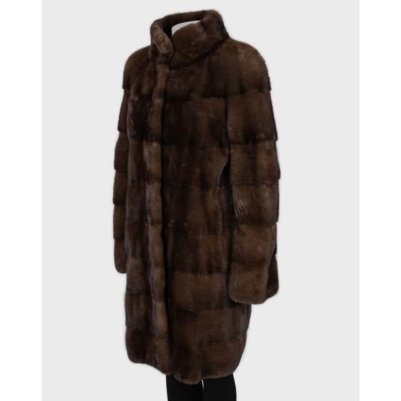 Unsigned Manzari Brown  Coat  Sz.46/ XXL Pre-owned Brown Good condition - Back View