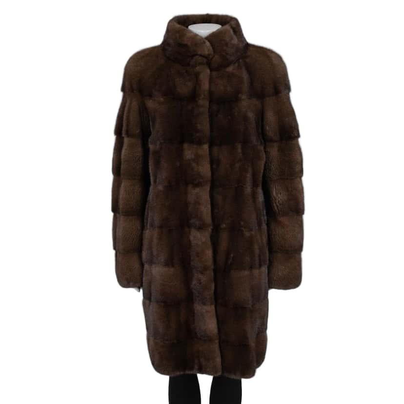 Unsigned Manzari Brown  Coat  Sz.46/ XXL Pre-owned Brown Good condition - Front View
