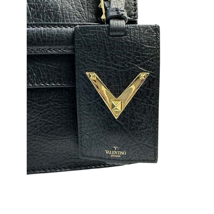 valentino Valentino My Rockstud Black Leather Clutch Bag Pre-owned Black Leather Good condition - Back View