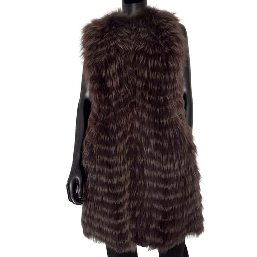 Christian Dior Christian Dior Sleeveless Faux Fur Coat Size 38 - Excellent pre-owned Other Good condition - Front View