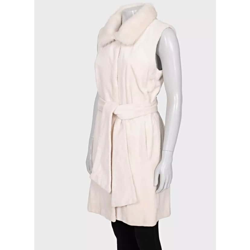 Zilli Zilli Luxury White Vest - Size 40/ L Pre-owned White Silk Good condition - Back View