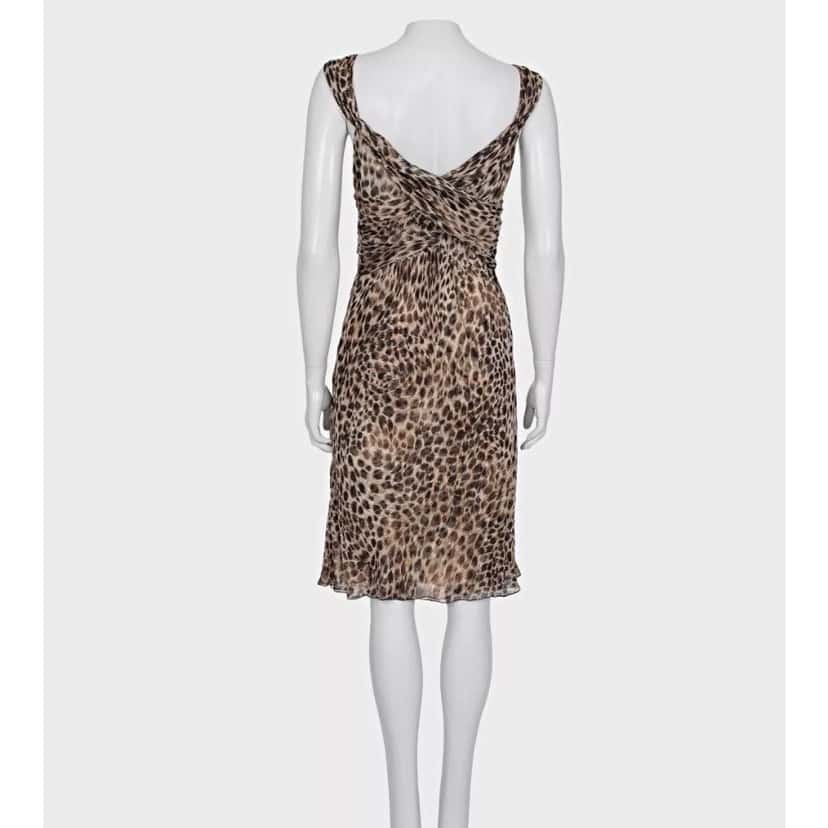 Valentino Valentino Animal Print Silk Dress - UK10 / M Pre-owned Brown Silk Good condition - Inside View