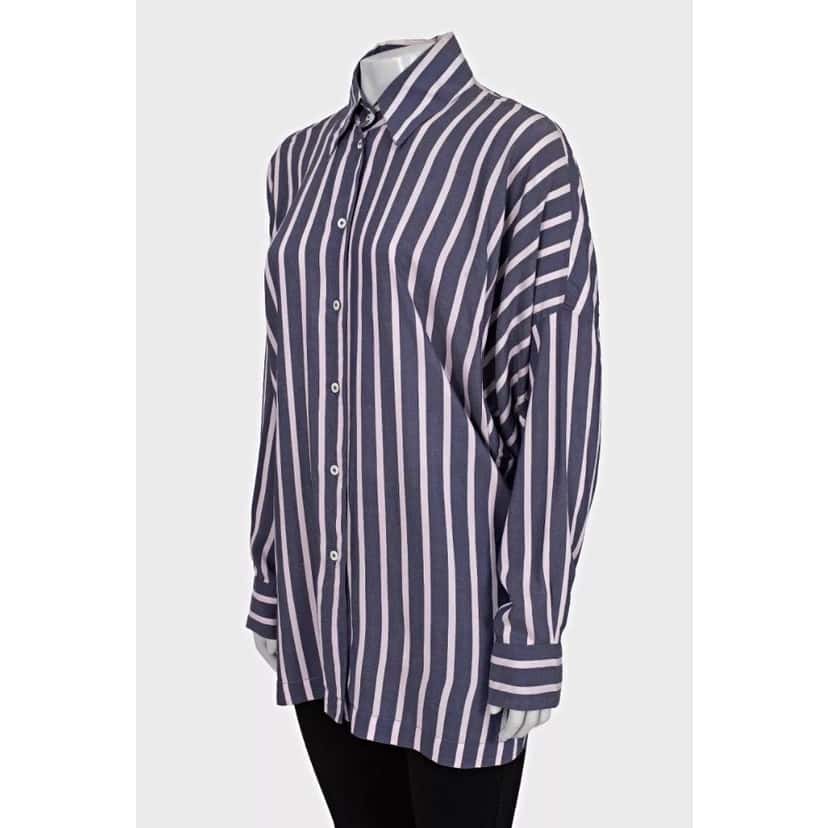 Vivienne Westwood Vivienne Westwood Striped Oversize Viscose Blend Shirt Sz.42/M Pre-owned Purple Silk Good condition - Back View