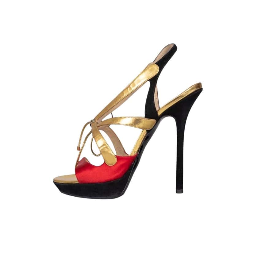 John Galliano John Galliano Suede & Leather Heels - Size 40 Pre-owned Black Suede Good condition - Front View