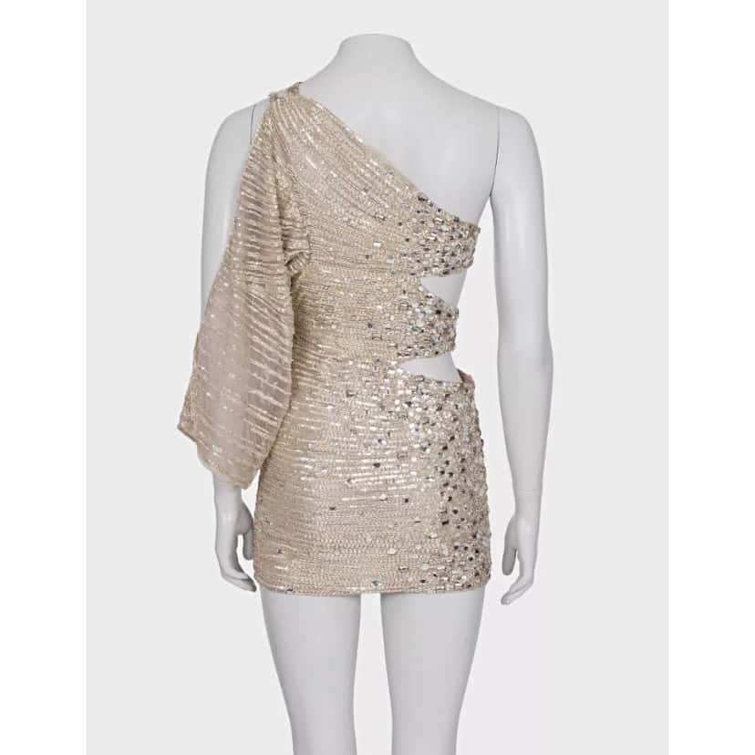 Zuhair Murad Zuhair Murad Silver Beaded Cocktail Dress - Size S Pre-owned Silver Silk Good condition - Inside View