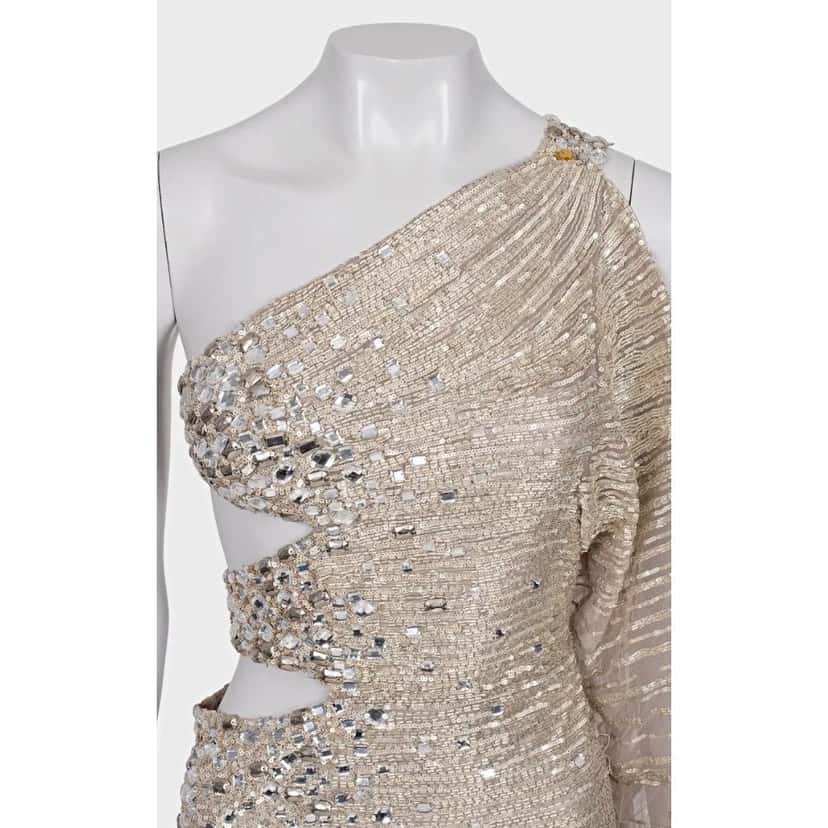 Zuhair Murad Zuhair Murad Silver Beaded Cocktail Dress - Size S Pre-owned Silver Silk Good condition - Model View
